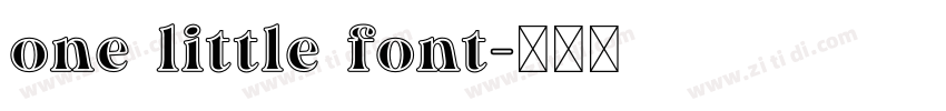 one little font字体转换